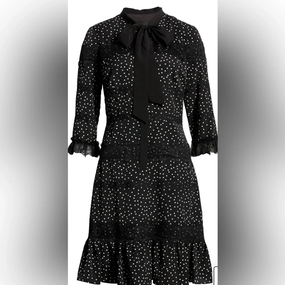 SHANI Black Polka Dot Three-Quarter Length Sleeve Beautiful Size 16 NWT - Picture 1 of 11